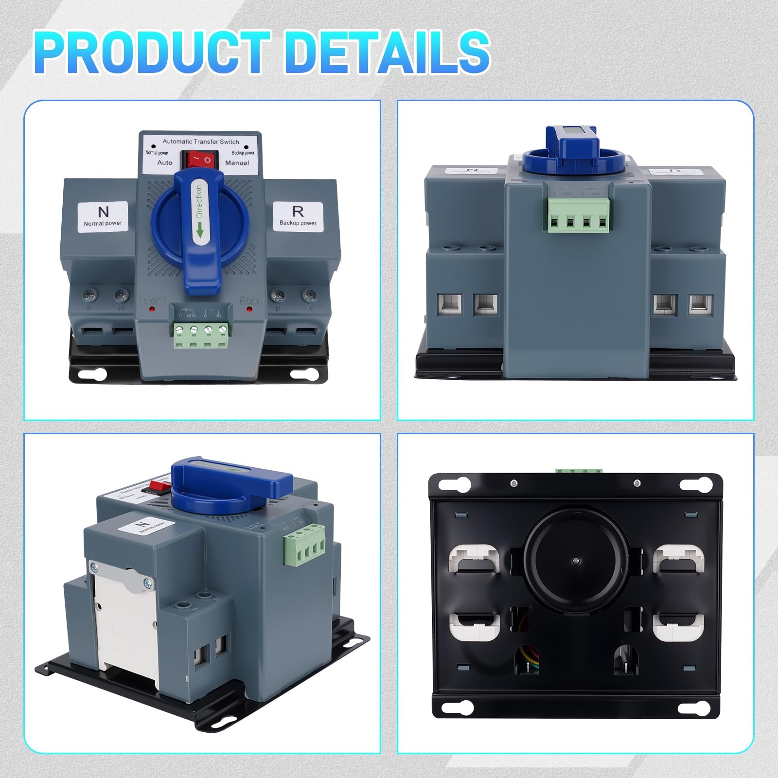 110V 2P 63A Dual Power Automatic Transfer Switch Generator Change-Over Switch