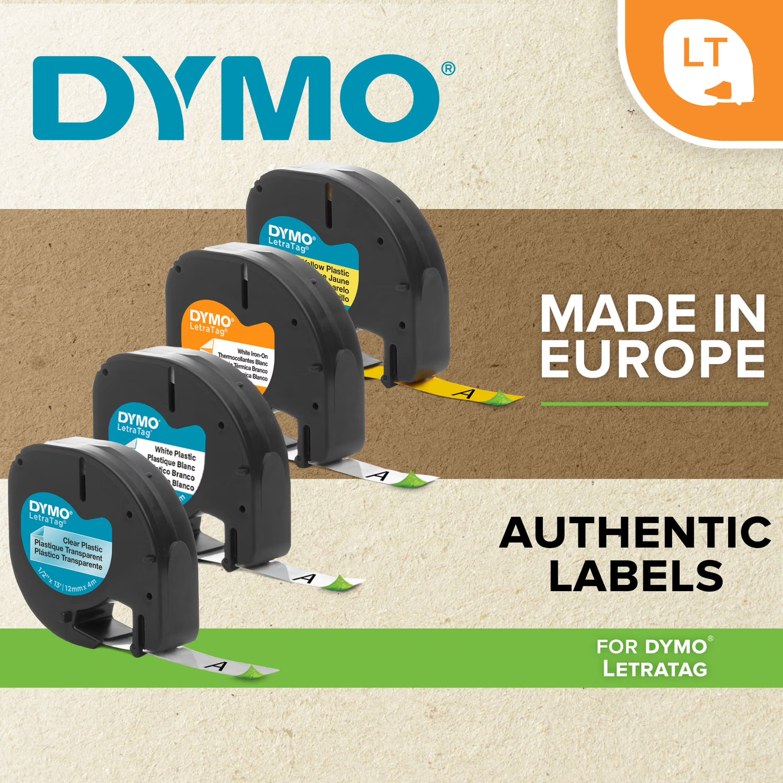 DYMO Labeling Tape for LetraTag 1/2″x13ft Black on Clear 1 Count