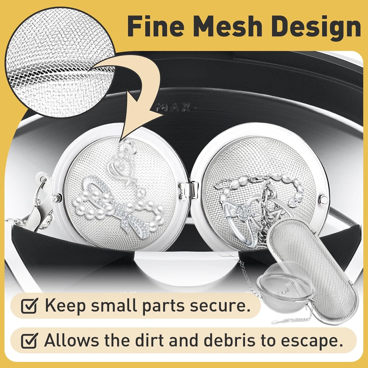 Ultrasonic Cleaner Basket, Stainless Steel Basket for Ultrasonic Jewelry