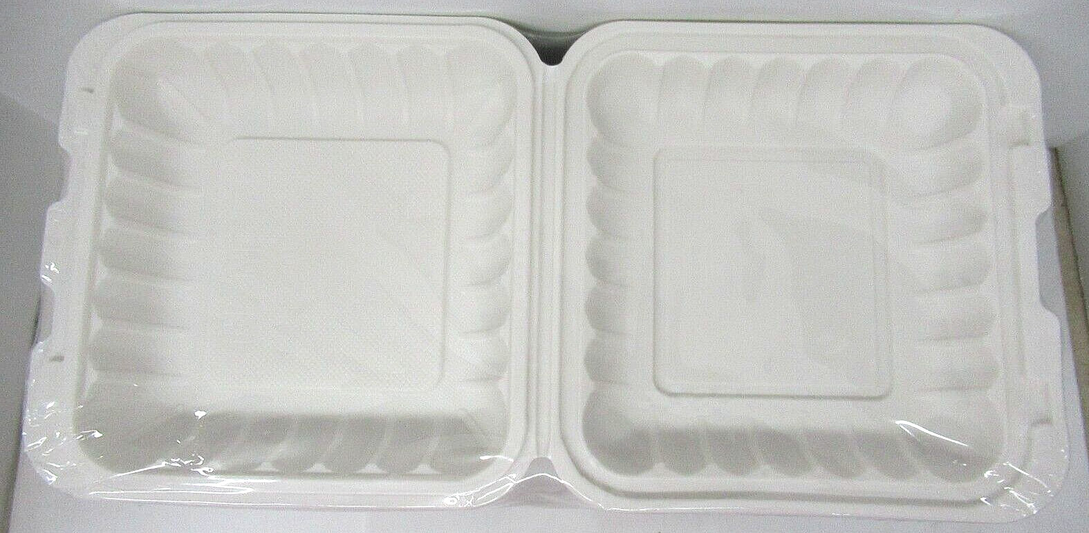 8X8″ 1-Compartment 50-Pack Plastic Clamshell to Go Containers