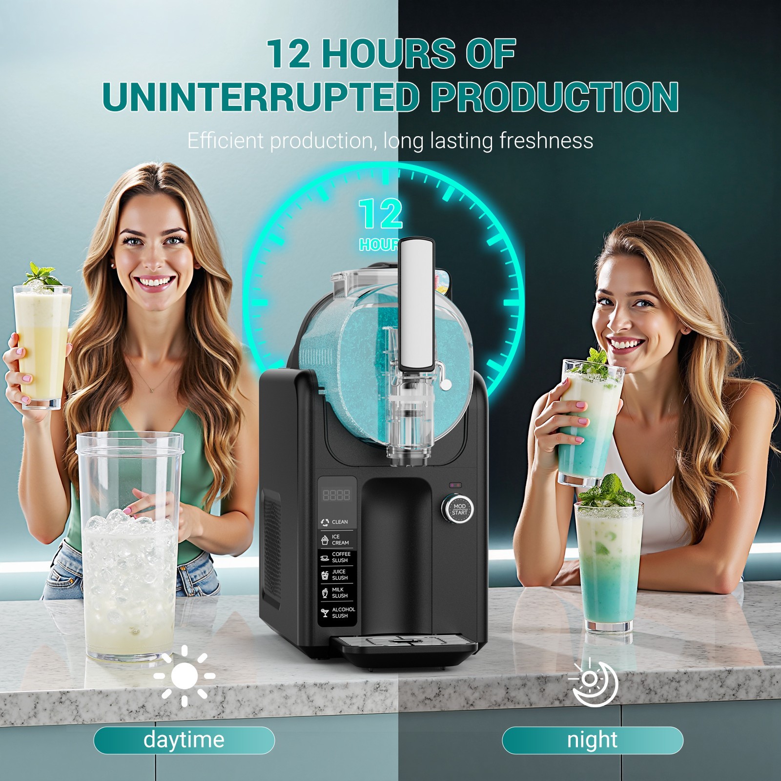 2.4L Commercial Slushie Machine Margarita Wine Frappe Slush Frozen Drink Machine