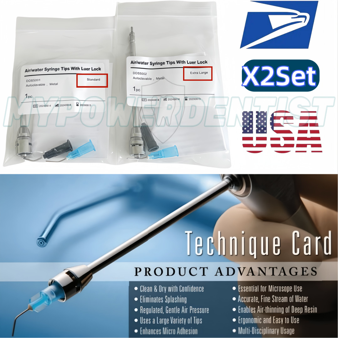 2Set Dental Stropko Irrigator Air Water Irrigation Tips 3-Way Gun Tip Irrigato