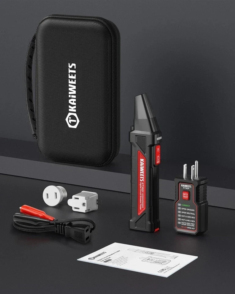 KAIWEETS Circuit Breaker Finder Tool Kit, GFCI Outlet Tester with DualSided L…
