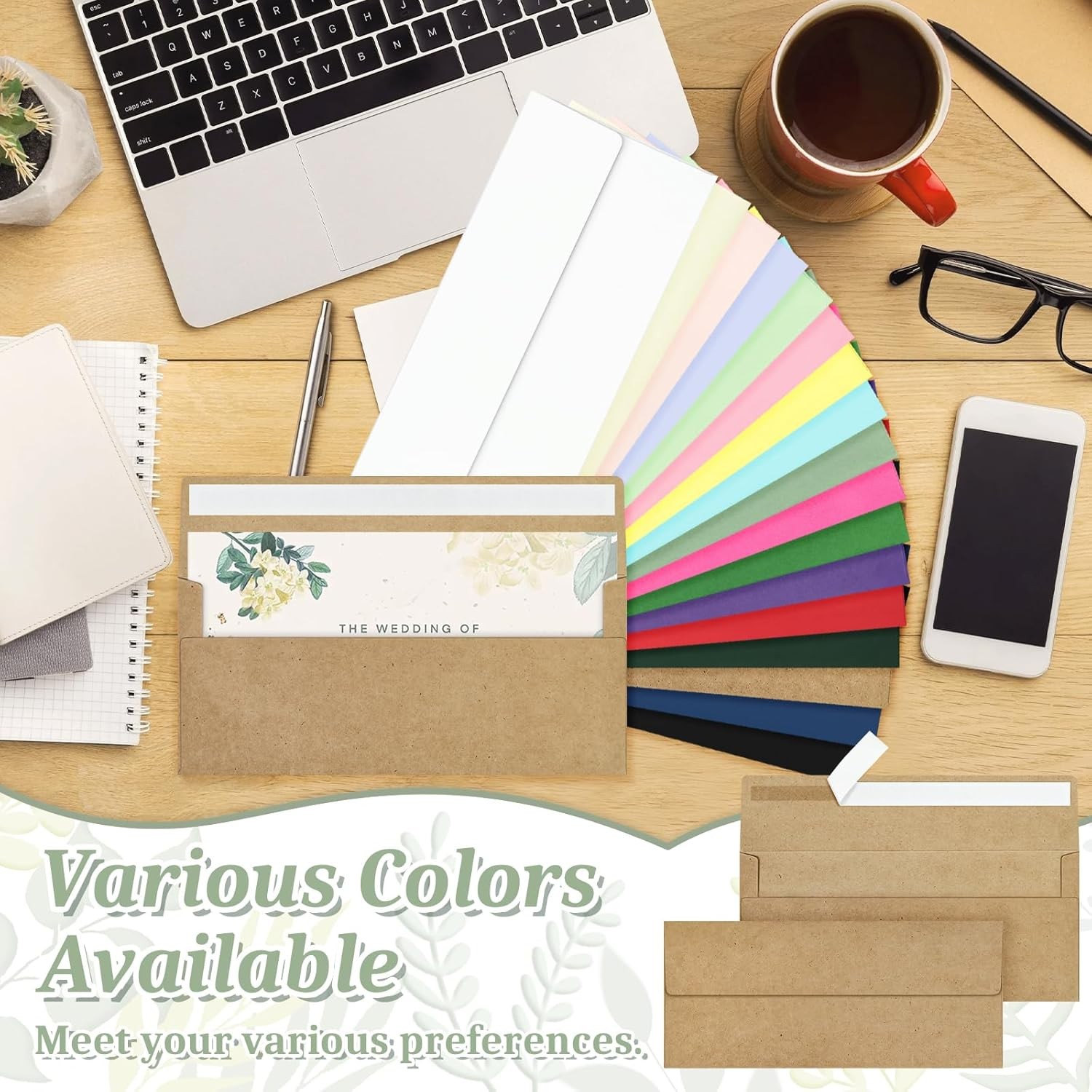 50 Pack Kraft Brown #10 Business Envelopes Self Seal 4.125×9.5 Inch for Mailing
