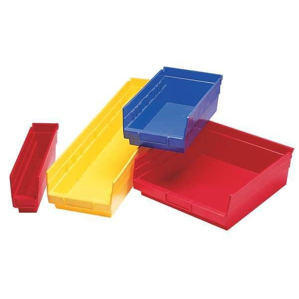 Akro-Mils 30138Blue Shelf Storage Bin, Plastic, 6-5/8 In W X 17-7/8 In L X 4 In