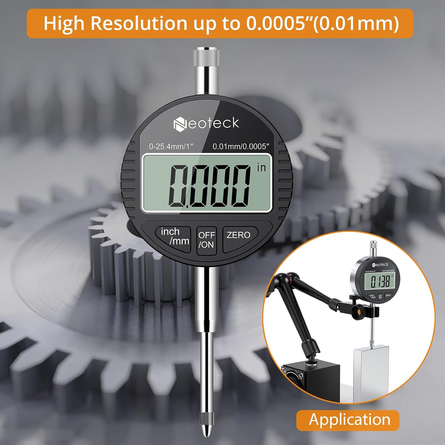 1″/25.4Mm Digital Dial Indicator 0.0005″/0.01Mm Dial Test Indicator | DTI Dial G