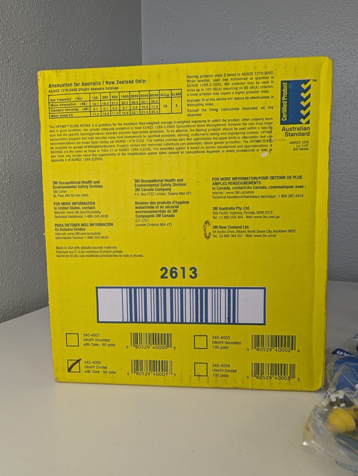 3M 3404001 UltraFit Earplugs Lot of 47 Brand New Open Box Ear Plugs
