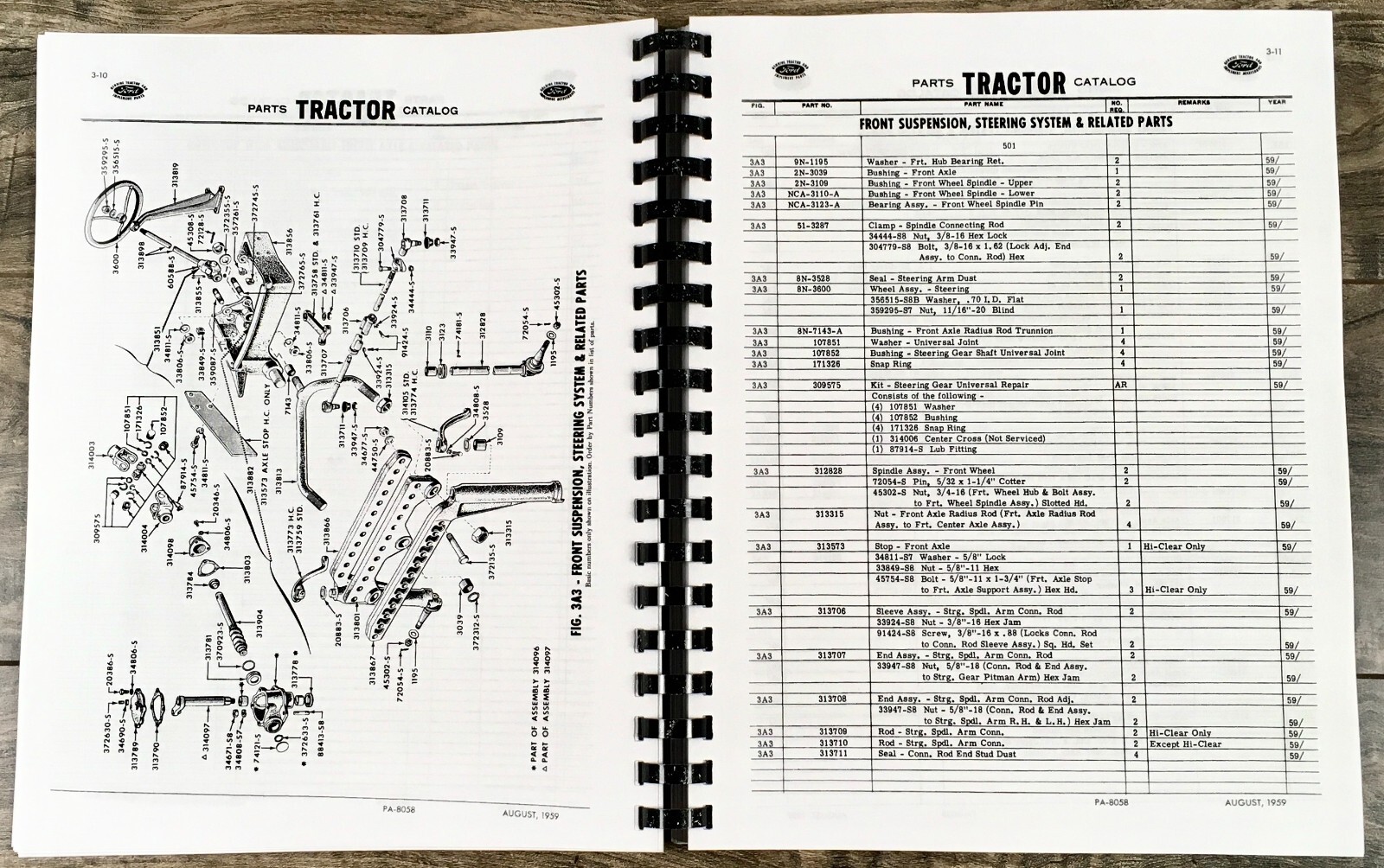 Ford Naa 501 600 700 800 900 1801 Tractor 1953-1959 Master Parts Manual Catalog