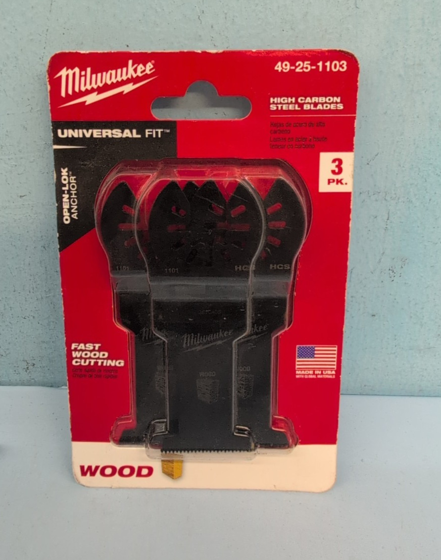Milwaukee 49-25-1103 Universal Fit Multi Tool Wood Blade 3 Pack Black