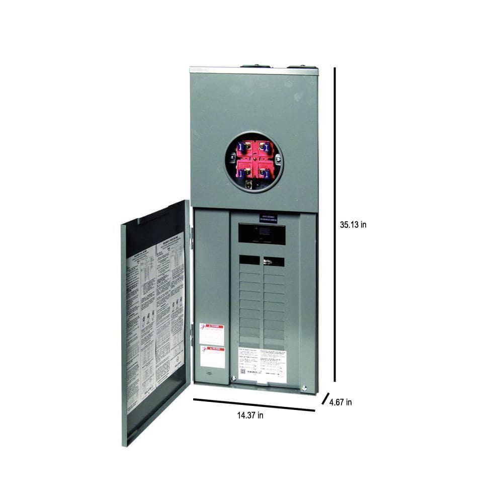 Main Breaker 200 Amp 20-Space 40Circuit Outdoor Ring-Type Overhead Surface Mount