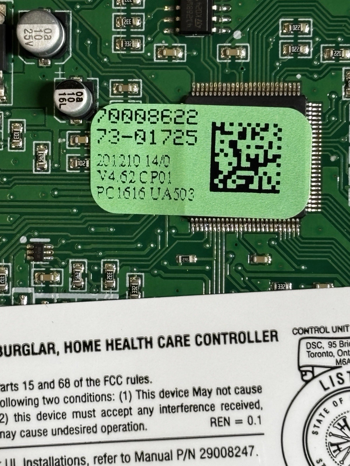 DSC PC1616 V4.62 CP01 Alarm Control Panel (Tested)
