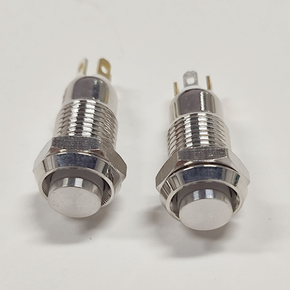 2x 8mm Small Metal Push Button Switch 4-Pin LED Latching/Self Locking Waterproof