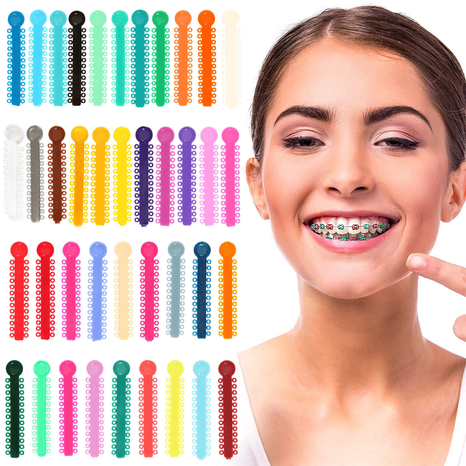 1040 Dental Orthodontic Ligature Ties Elastic Rubber Band Elastomeric Ligaduras