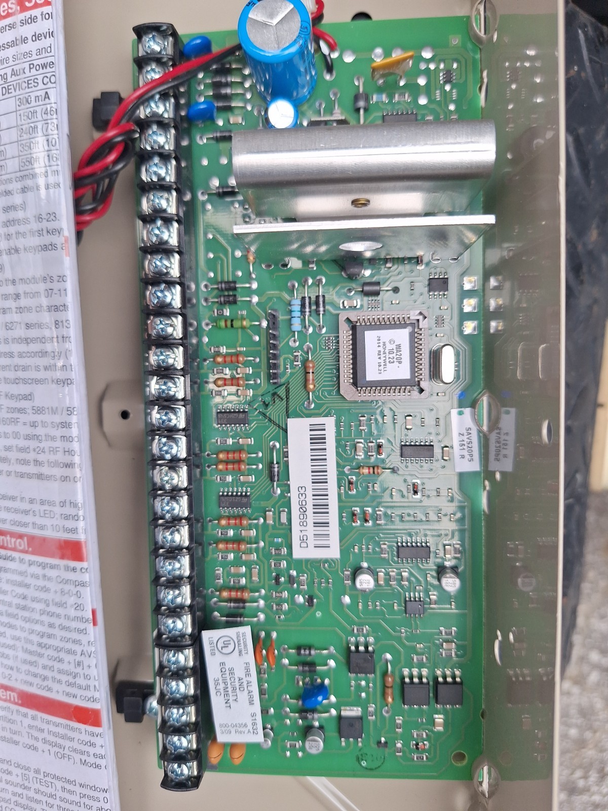 HONEYWELL VISTA-20P ADEMCO CONTROL PANEL PCB IN ALUMINUM ENCLOSURE – BEIGE