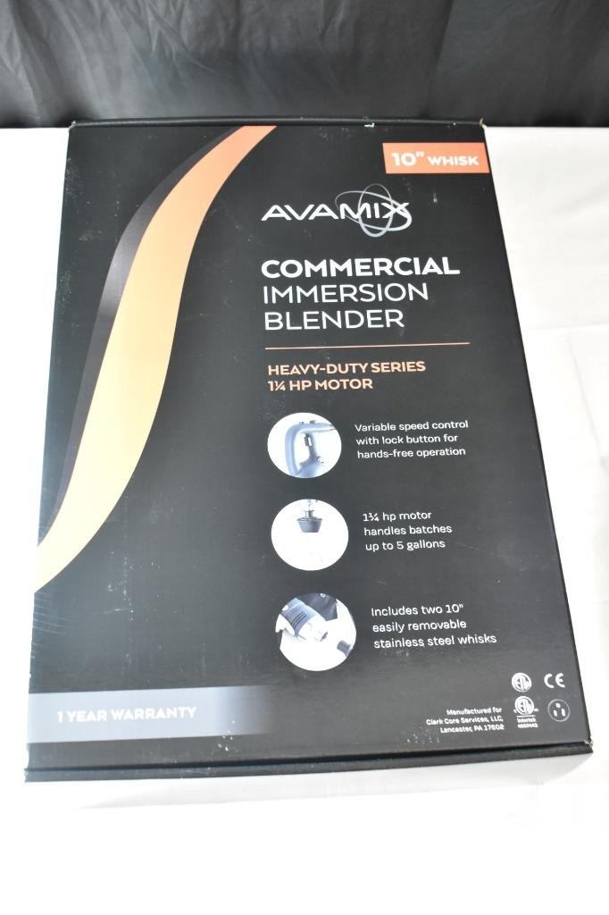 New in Box AvaMix IBHDW10 10″ Heavy-Duty Variable Speed Immersion Blender 120 V