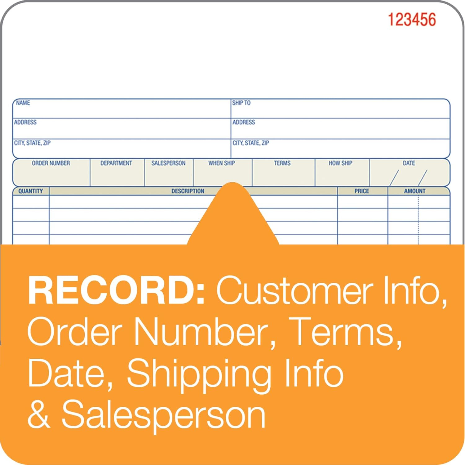Carbonless Order Book, 2-Part, 50 Sets, 8.375 x 10.6875 Inches