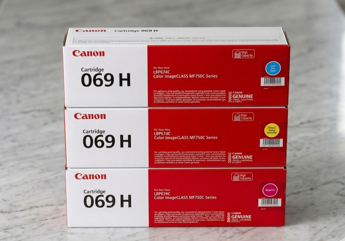 Canon 069H 3-Pack Cyan Magenta Yellow High Yield OEM Toner MF753Cdw MF751Cdw