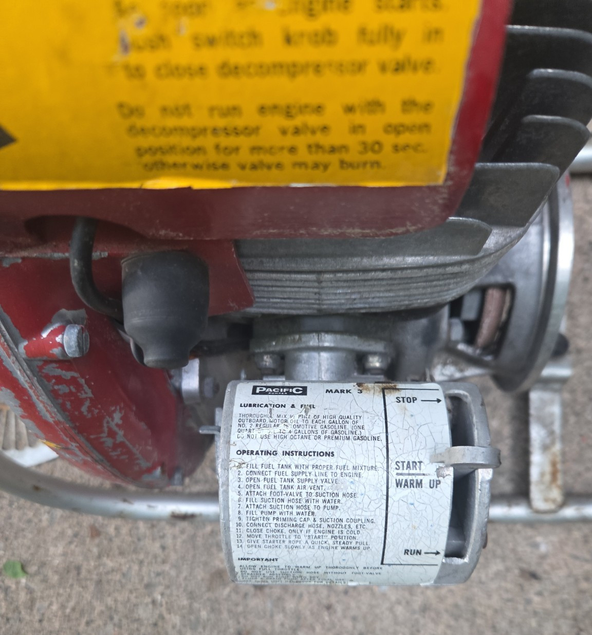 Pacific pumper mark 3 Wajax Rotax 185 For parts repair motor stuck