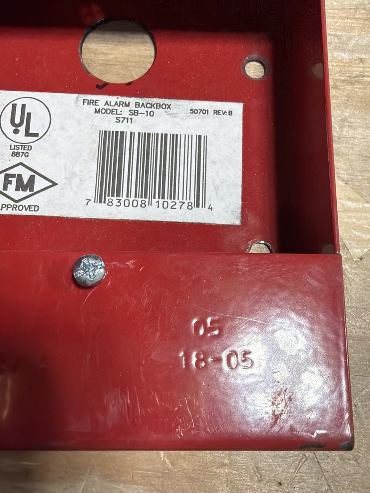 FIRE-LITE ALARMS MODEL SB-10 FIRE ALARM BACK BOX AS SHOWN Lot Of 2