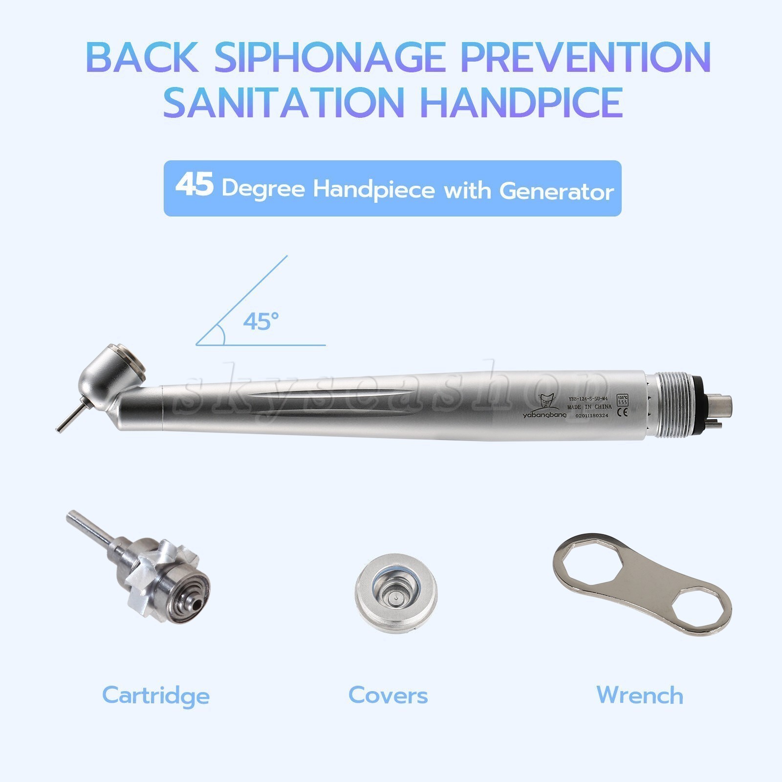 1-10 Dental Surgical Fast Handpiece 4 Hole Midwest 45 Degree Angle Rear Exhaust
