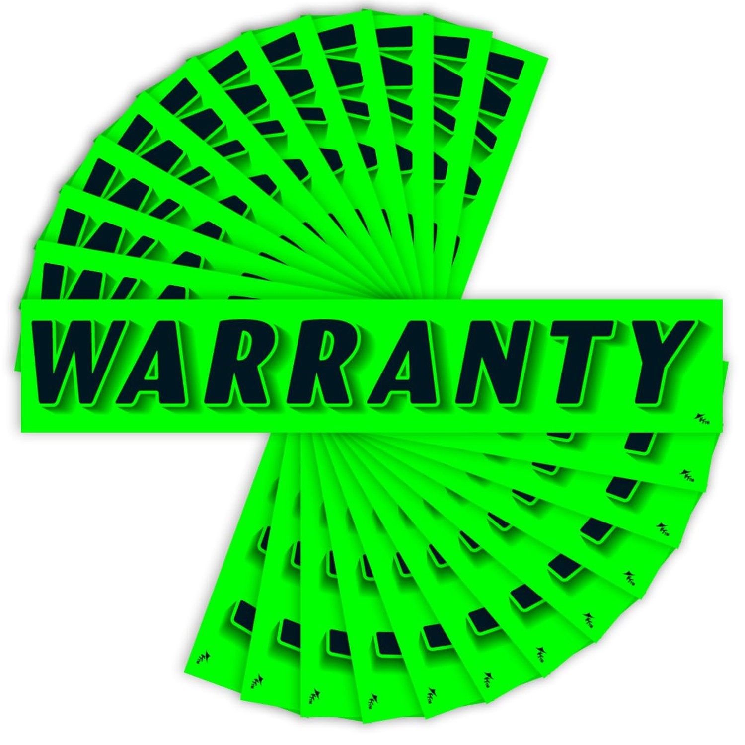 Versa-Tags Warranty Windshield Stickers, Chartreuse Green, 12-Pack | Measurin…
