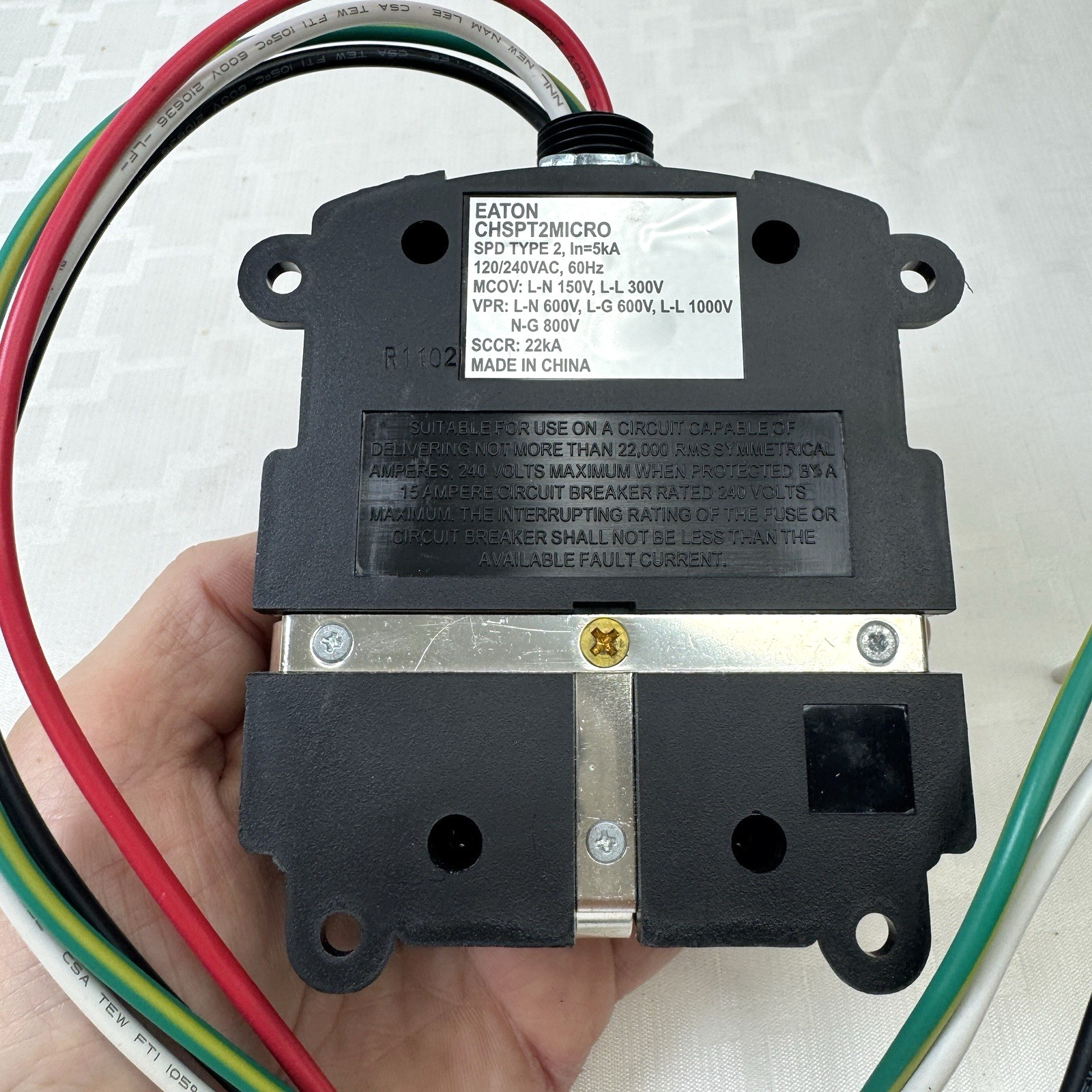 EATON Model CHSPT2MICRO Complete Home Surge Protection Type 2 SPD 120/240VAC
