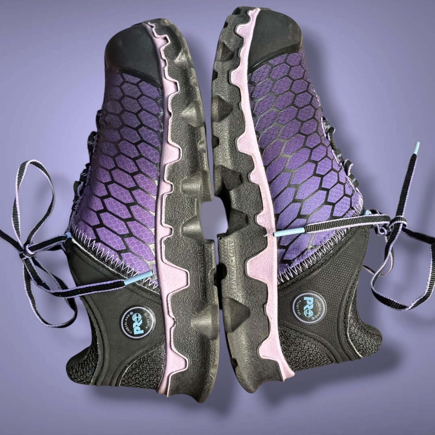 NWOT Women’s 8M TIMBERLAND PRO Powertrain Purple Black Alloy Toe Work Sneakers