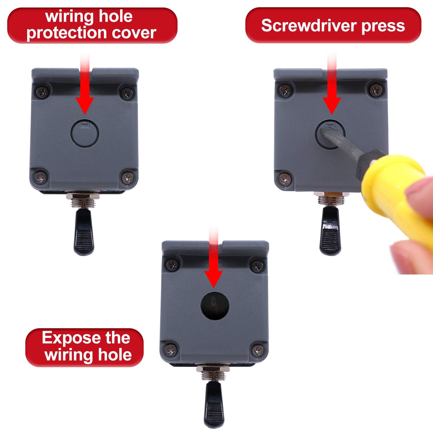Heavy Duty Rocker Toggle Switch Box 16A 250V SPST 2 Position 2 Pin ON/Off Switch