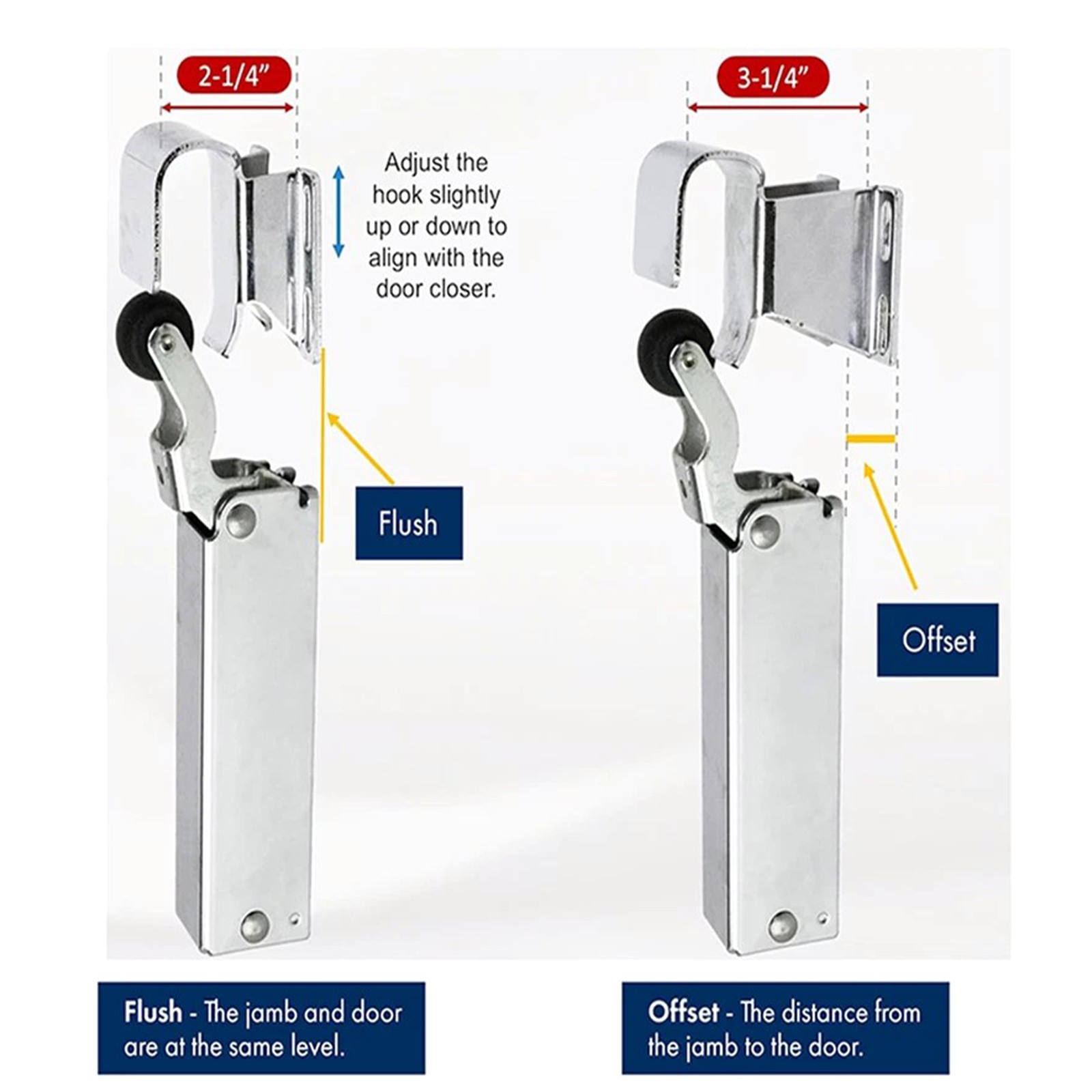 Kason 1094 SureClose Hydraulic Door Closer Flush To 3/4 Inch Hook
