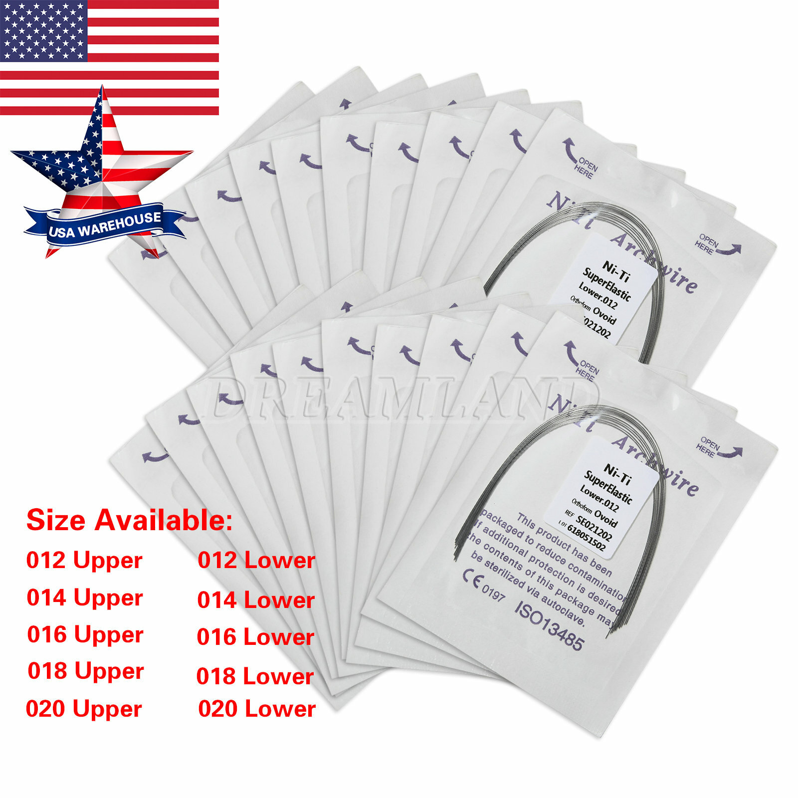 1-50 packs Dental Orthodontic Super Elastic Niti Arch Wire Round Ovoid Form OCA