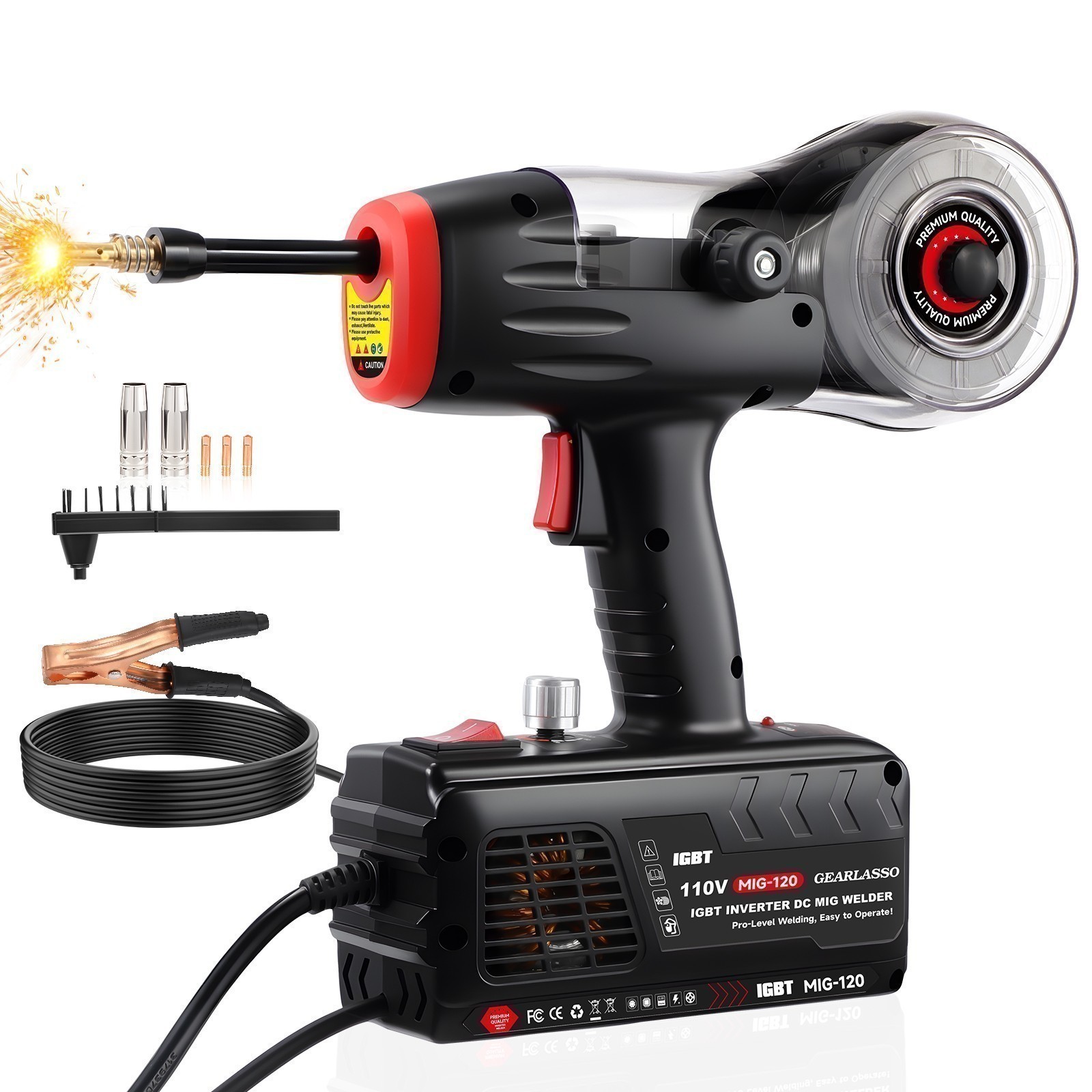 Handheld 110V/120A MIG Welding Machine Gasless Flux Core Welder Easy-to Operate