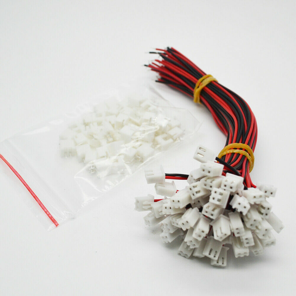 10 Sets/Lot 26AWG JST XH2.54 2 Pin Connector Plug Wire Cable 120mm Length Male