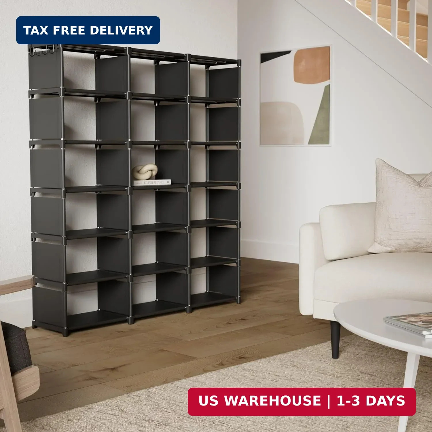 Bookcase, 18-Cube Extra Large Book Shelf, DIY Cube Storage Organizer for Bedroom