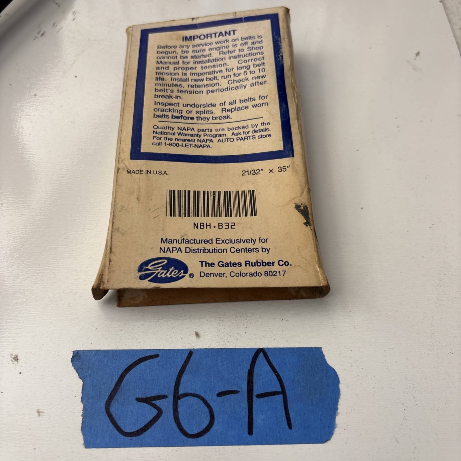 NAPA Gates B32 Accessory Drive Belt All Applicable Years International Harvester