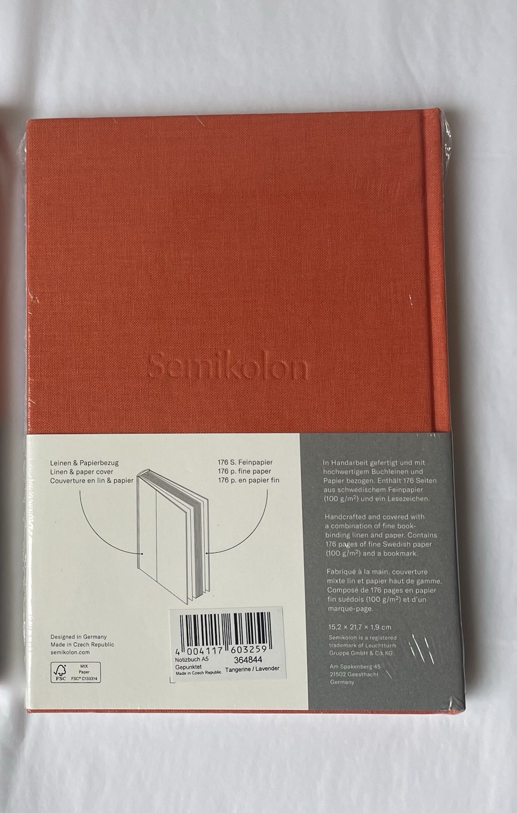 New Sealed DOTTED Journal Notebook A5 Tangerine Lavender Hardcover Purple Orange