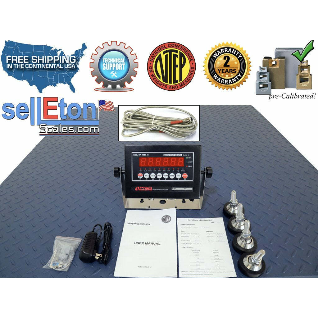 SL-800-3×3-1 36″ x 36″ (3’x3′) NTEP Legal For Trade Floor Scale 1000 lbx .2 lb