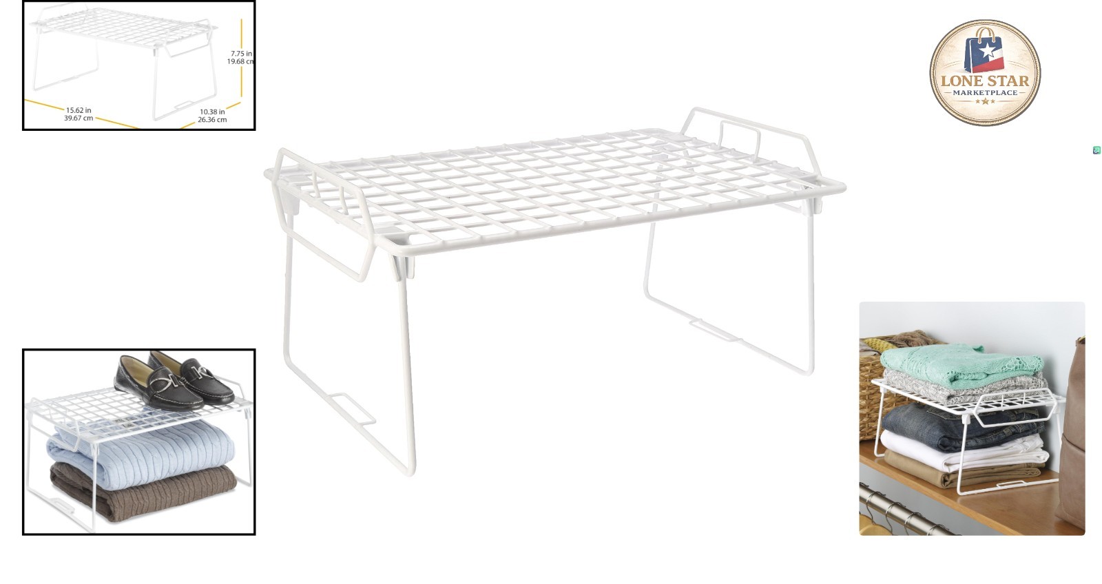 Lightweight Stackable 1-Tier Utility Shelf for Effortless Bathroom Organization