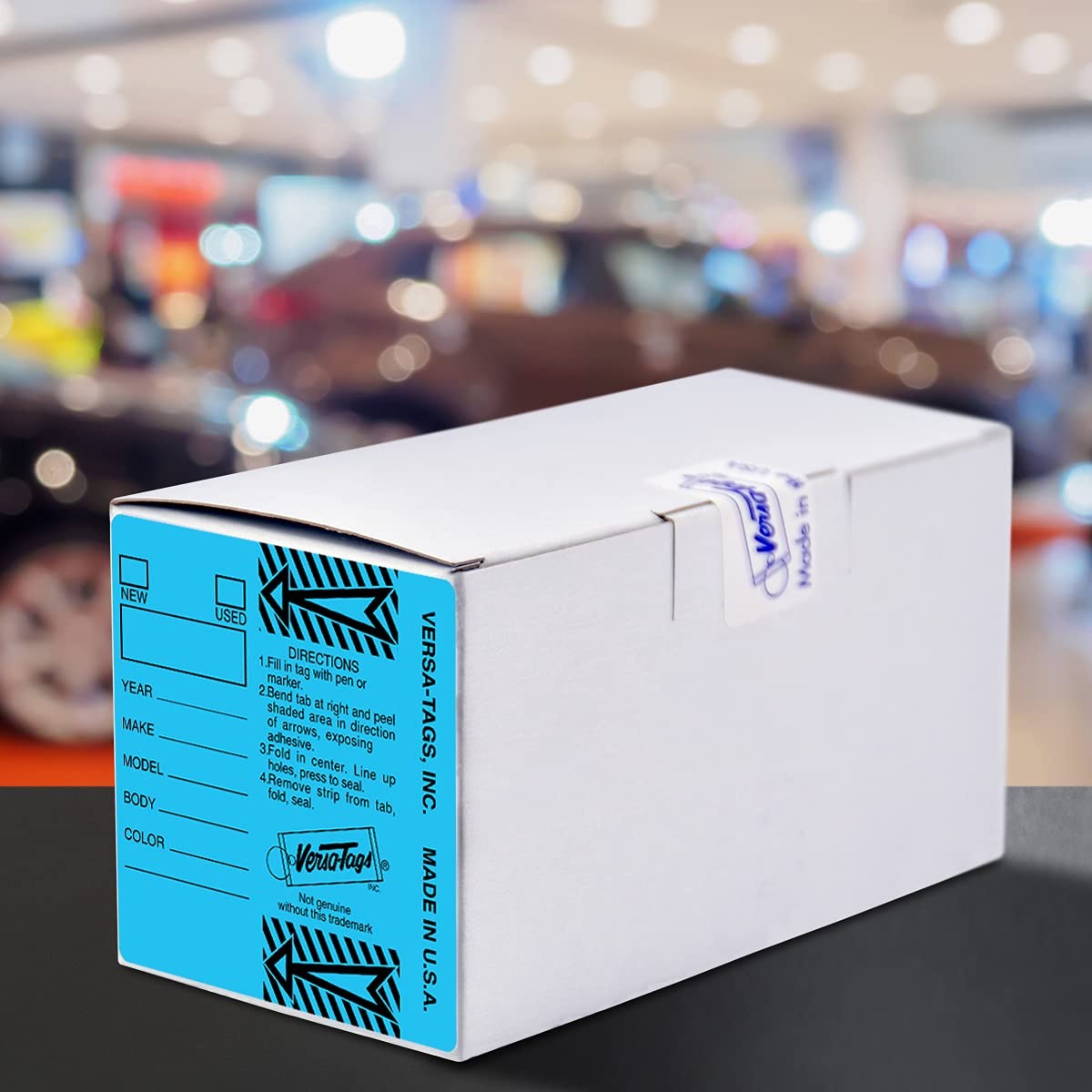 Versa-Tags 250 Per Box, Self-Protecting Paper Key Tags 250 Tags, Solid Blue
