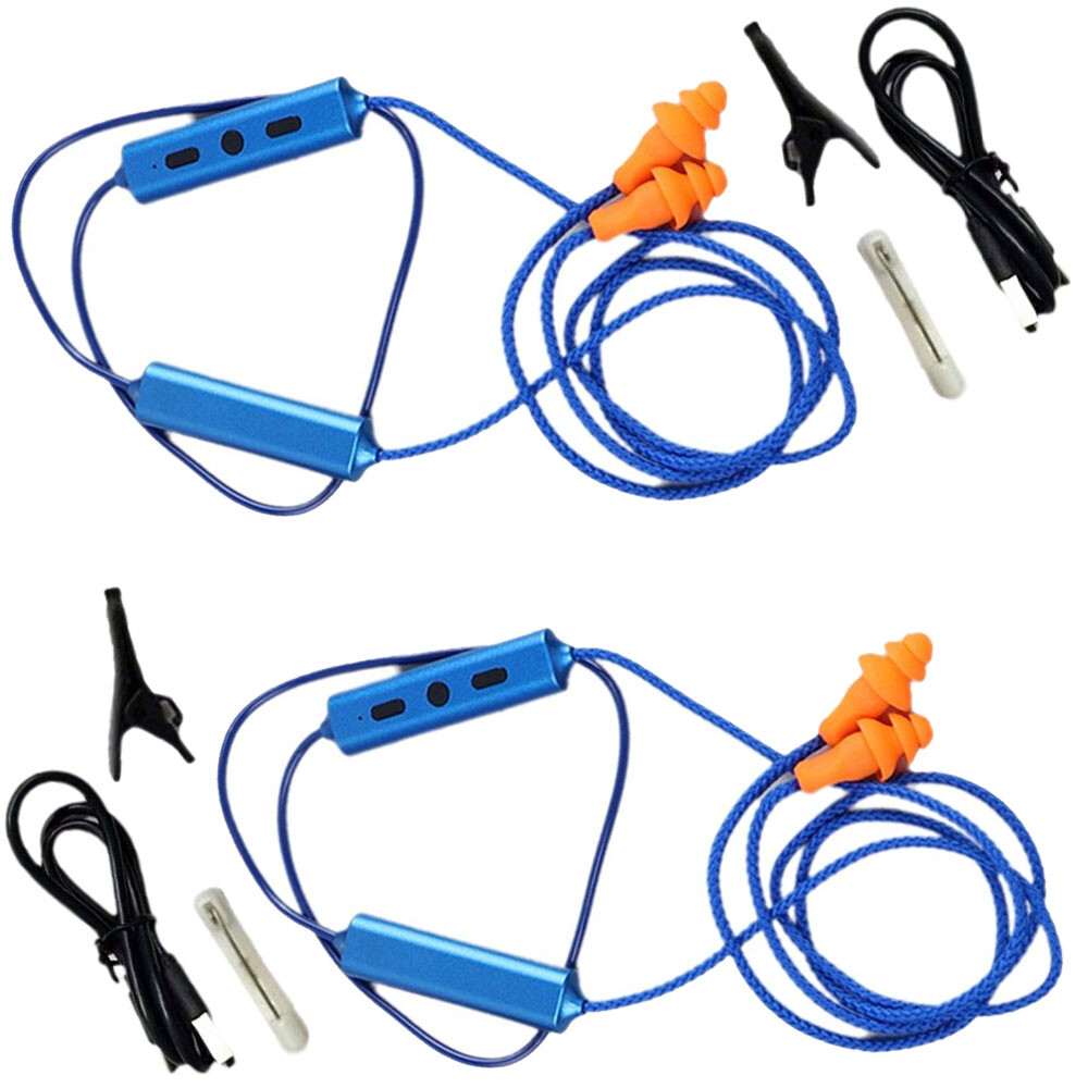 4 Set Blue Ear Plugs Bluetooth Earphone For Work, Noise Suppression, Hearing US