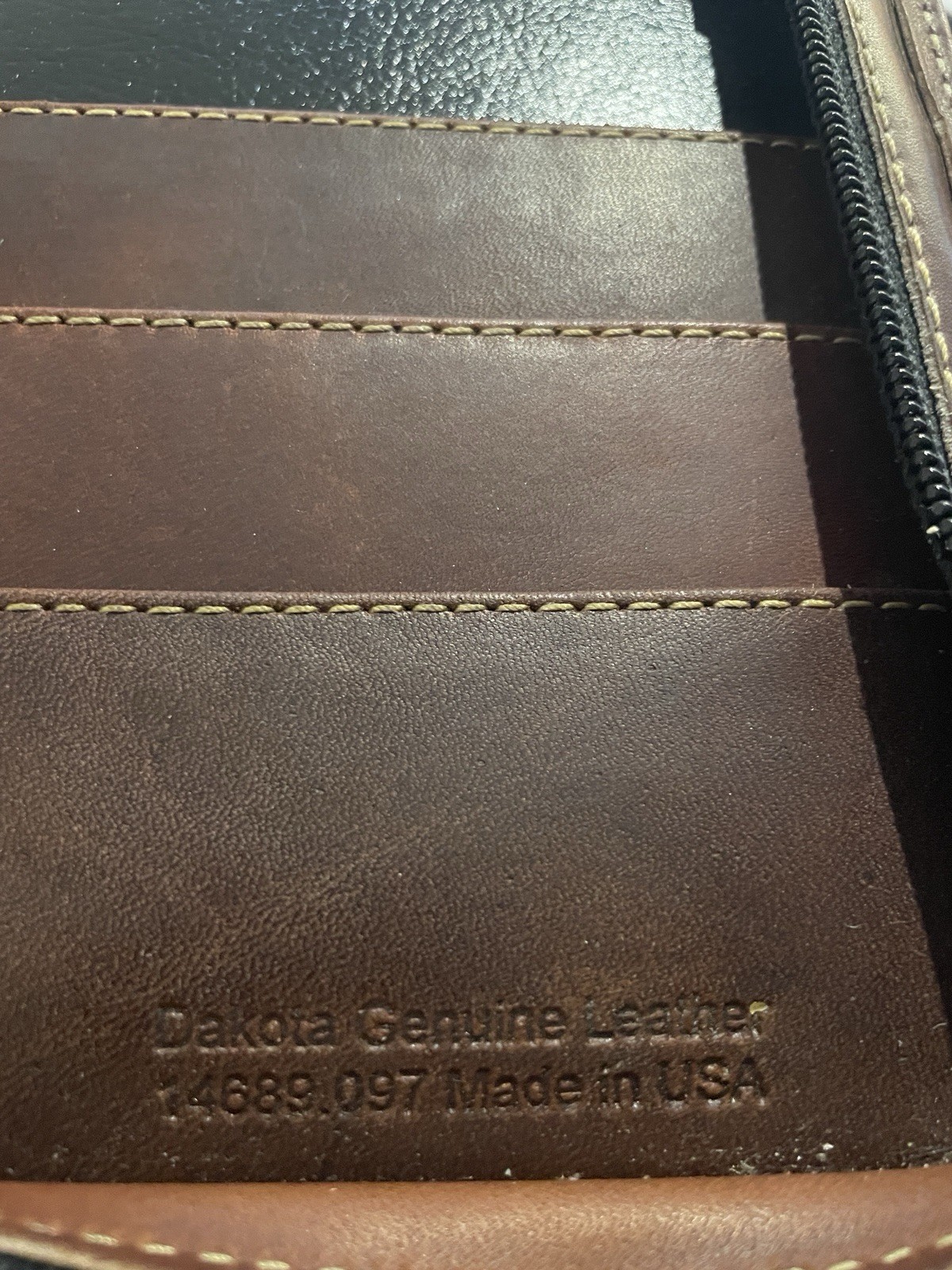 VTG Franklin Quest Brown Dakota Leather 7-ring Zipper Planner w Dividers