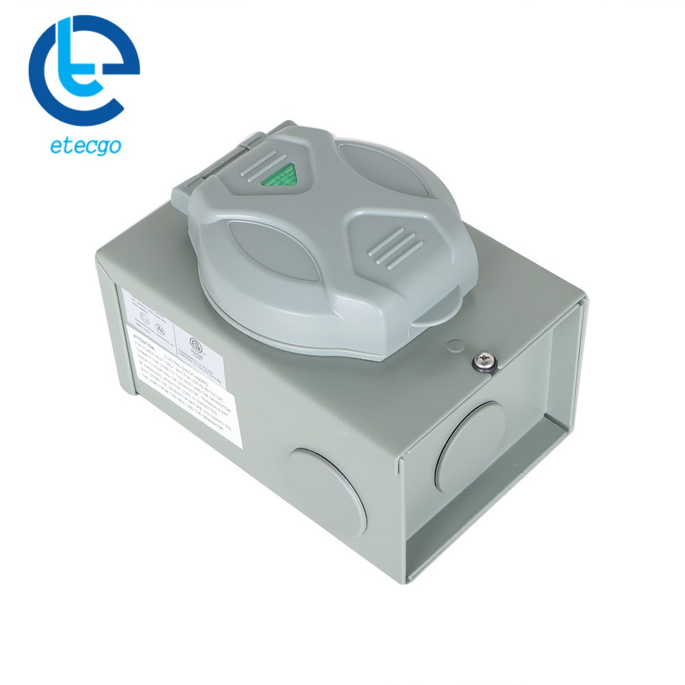 50 Amp 3 Prong Generator Power Inlet Box NEMA SS 2-50P Weatherproof 250 V 12.5KW