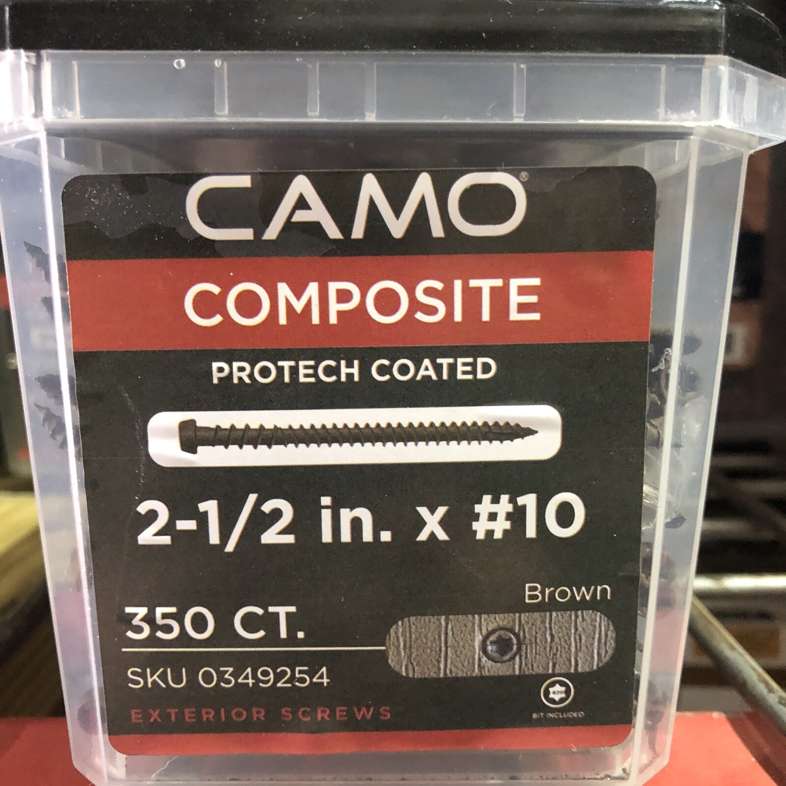 CAMO 2-1/2” X #10 BROWN Deck Screw Protect Coated. 350 Count