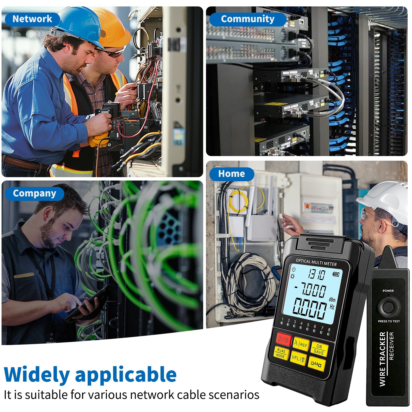 Rechargeable 5-in-1 Fiber Optic Cable Tester OPM VFL RJ45 SC/FC/ST LC