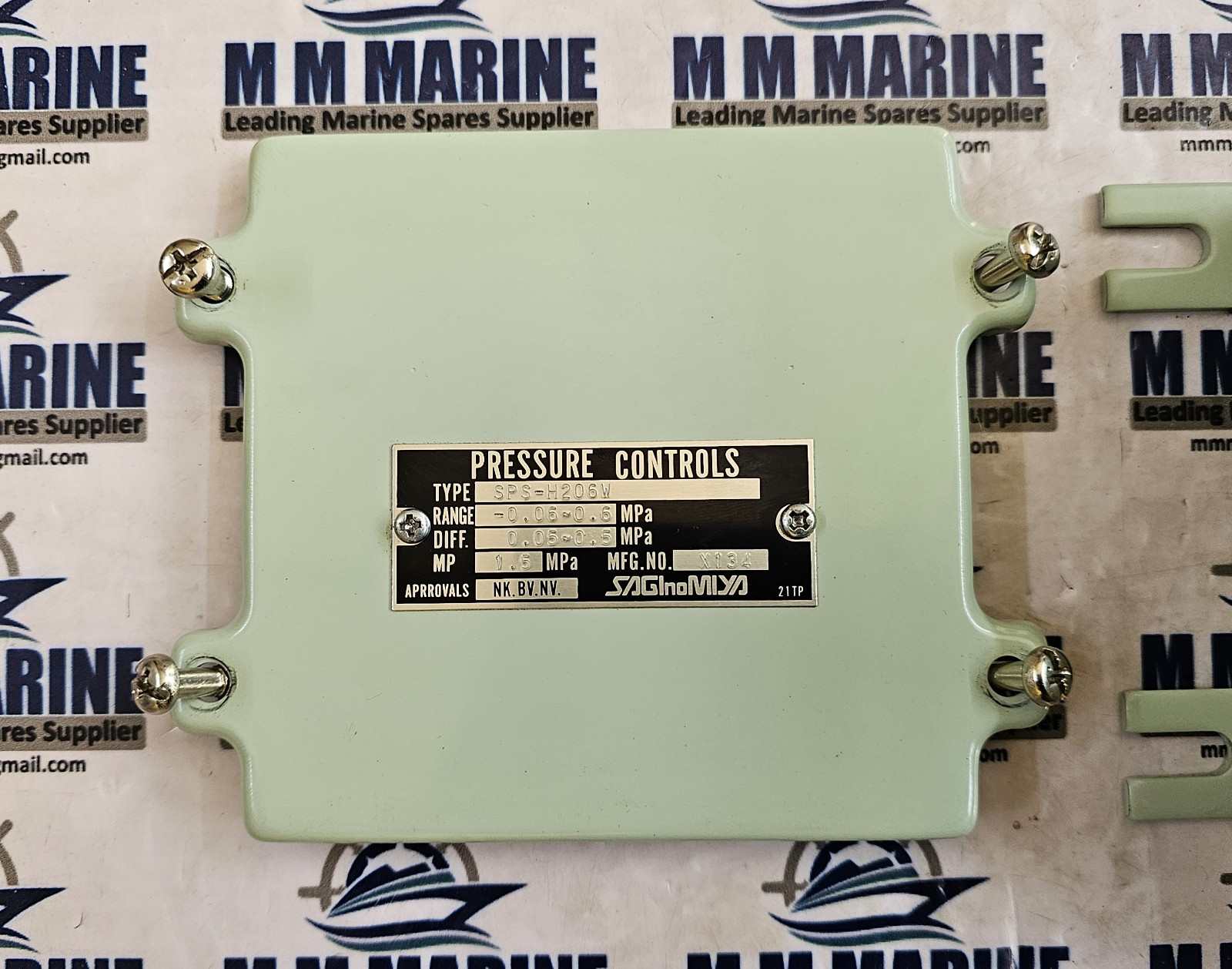 SAGINOMIYA SPS-H206W, PRESSURE SWITCH, -0.06~0.6MPa, 0.05~0.5MPa, MP: 1.5MPa