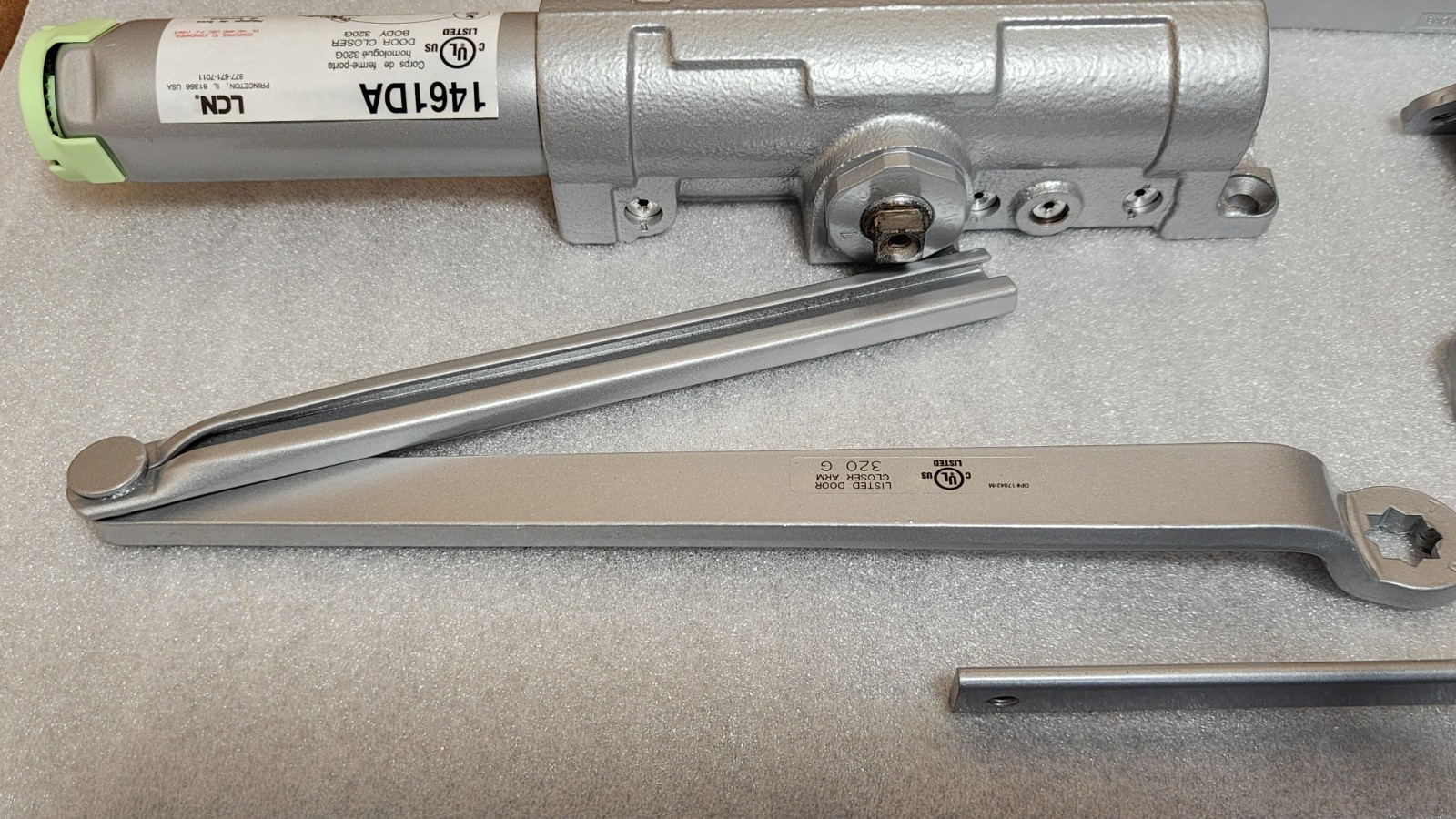 LCN 1461DEL Surface Mounted Door Closer W/Template Instructions TBWMS Alum Rw/Pa