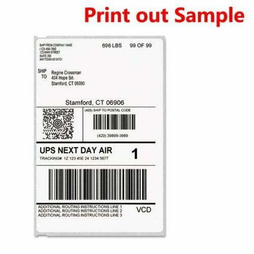 Fanfold Direct Thermal Shipping Labels 4×6 Perforated for Zebra & Rollo