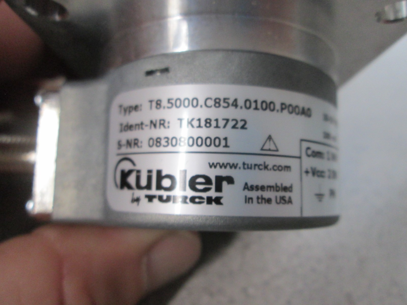 TURCK KUBLER TK181722 T8.5000.C854.0100.P00A0 **NEW**