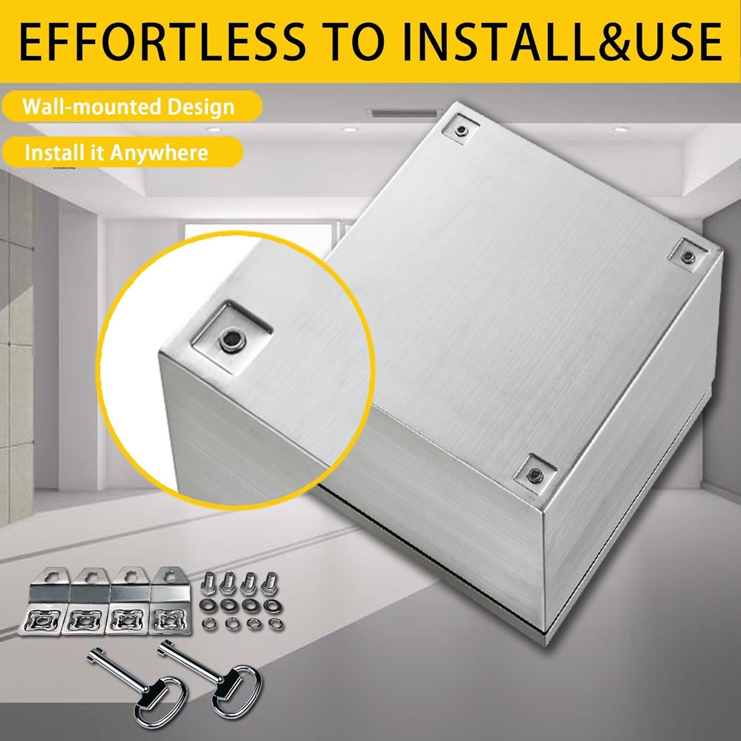 20×16×8″ 304SS Explosion Proof Box NEMA4X IP66 Indoor Outdoor Wall Mount
