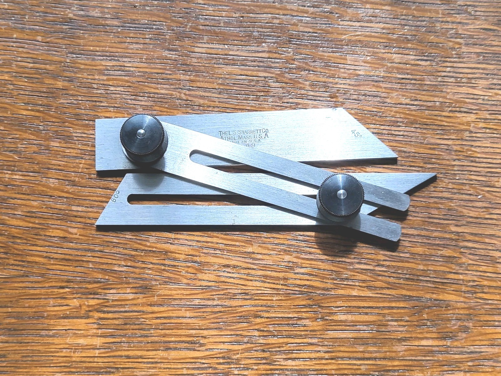 Vintage L. S. Starrett No. 49 Combination Bevel (30°/45°/60° Angles) w/Box NOS