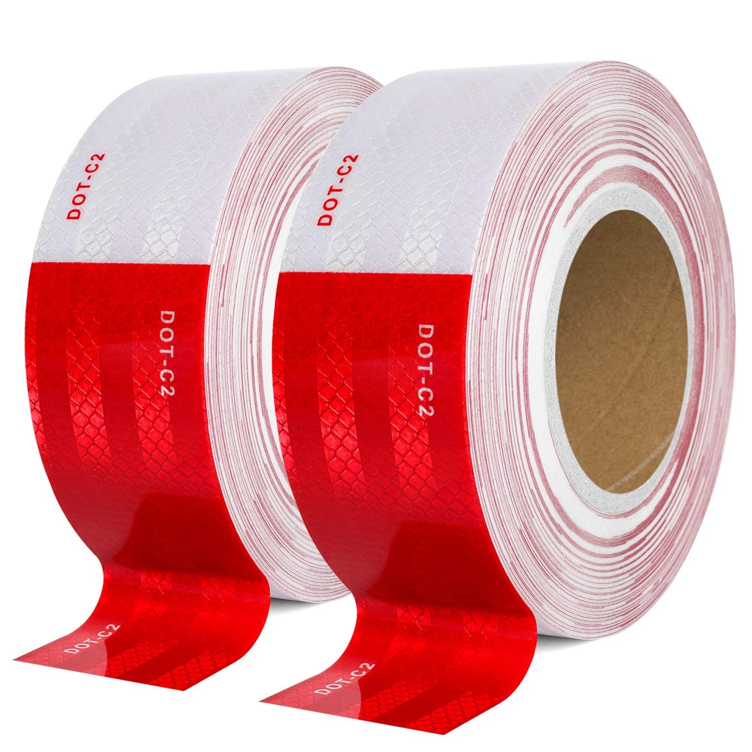 DOT-C2 Reflective Safety Tape 2 Inch x 200 Feet Red/White Conspicuity Tape fo…
